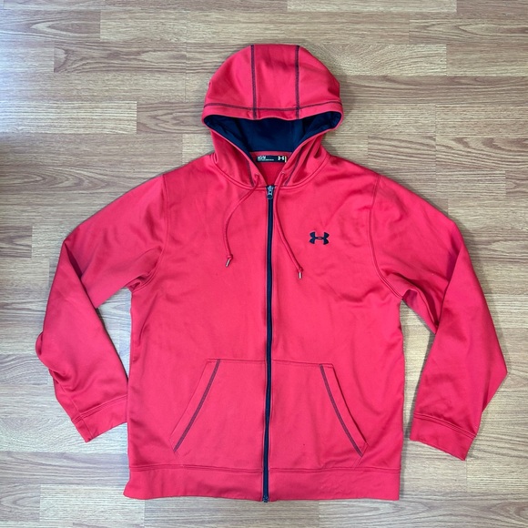 Under Armour Other - Men’s Red Under Armour Lightweight Zip Front Hoodie size Medium